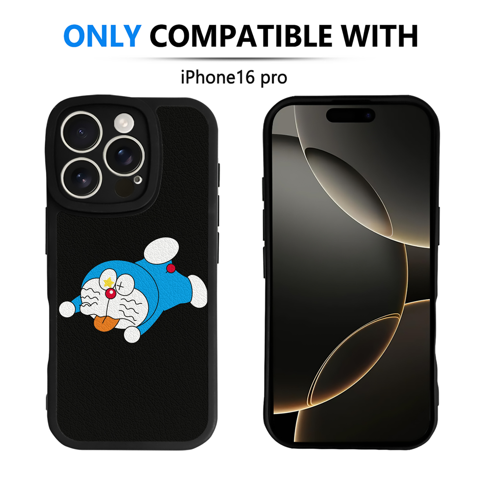 （画像用） ドラえもん Doraemon 【iPhone 16シリーズ対応】シリコンスマホケース（レザー調） 材質：シリコン